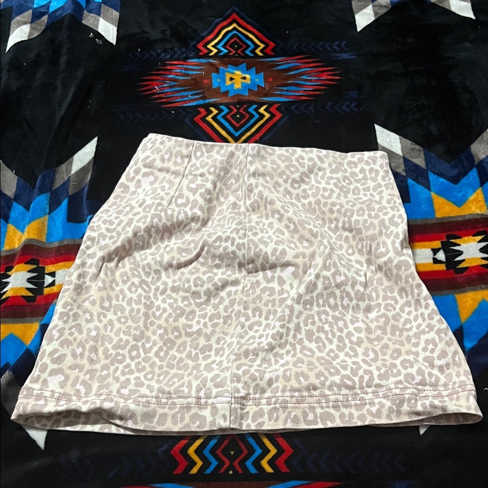 Wild Fable Cream Leopard Mini Skirt